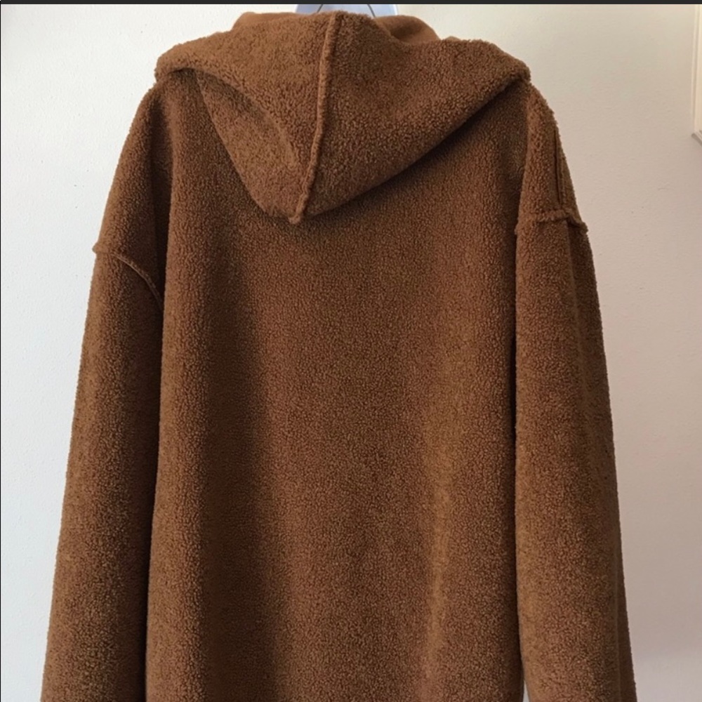 NWOT Max Studio Hooded Faux Shearling Knit Jacket/Teddy Coat - Picture 8 of 16